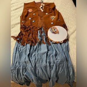 20W/22W Halloween Costume - 70’s - Vest / Skirt / Peace crossbody / accessories